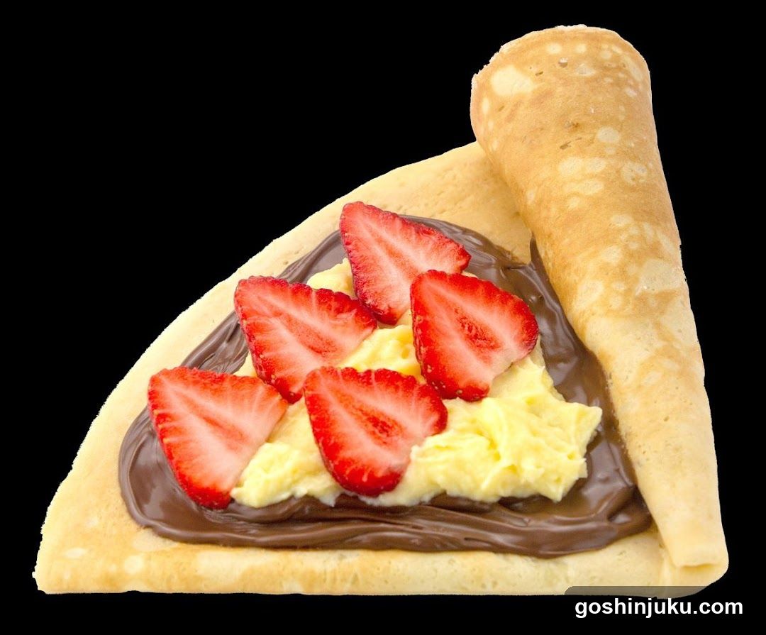 Strawberry Crepe with Nutella and Cream