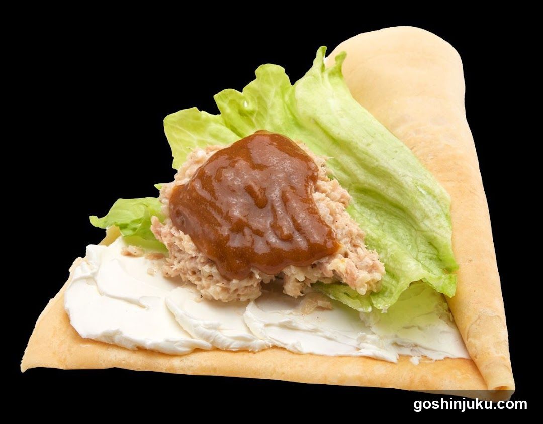 Tuna Salad Wrap with Lettuce and Sauce