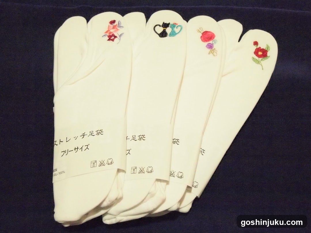 Elegant Embroidered Socks Display