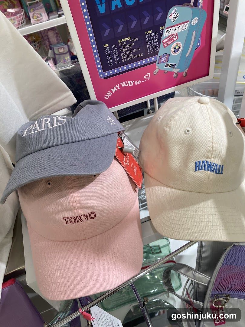 Travel Themed Hats Display