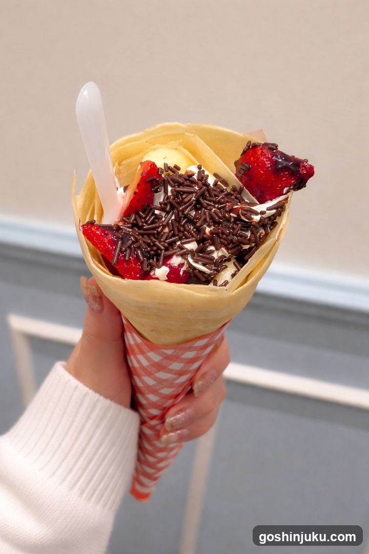 Strawberry and Chocolate Ice Cream Cone