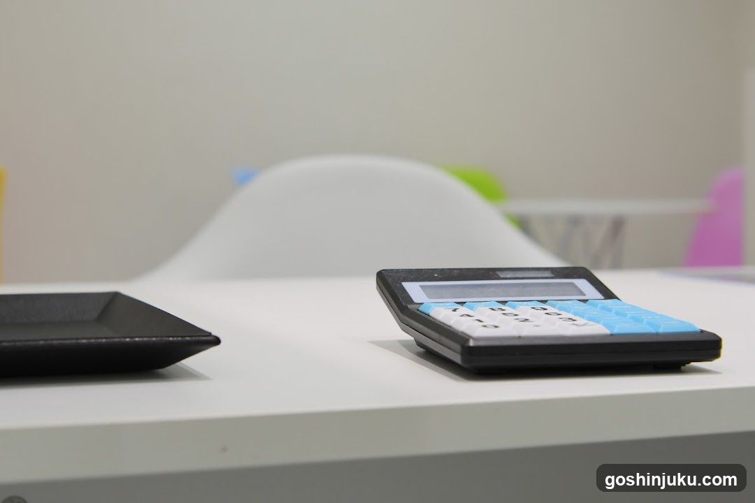 Calculator on a table