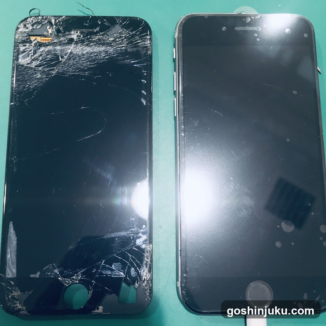 Cracked iPhone Screen Comparison