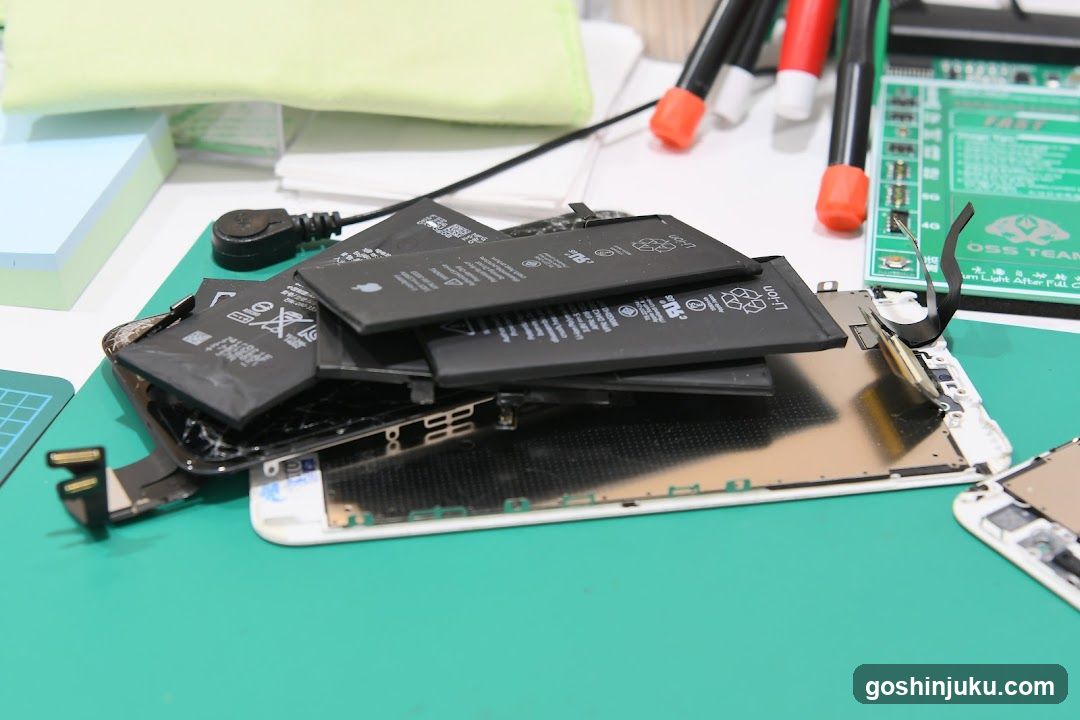 Disassembled iPhone Battery Stack