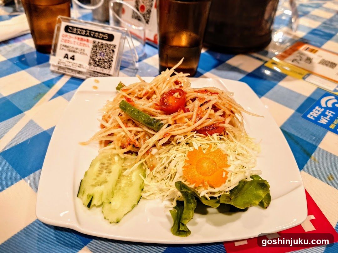 Thai Salad with Cucumber and Shredded Carrots