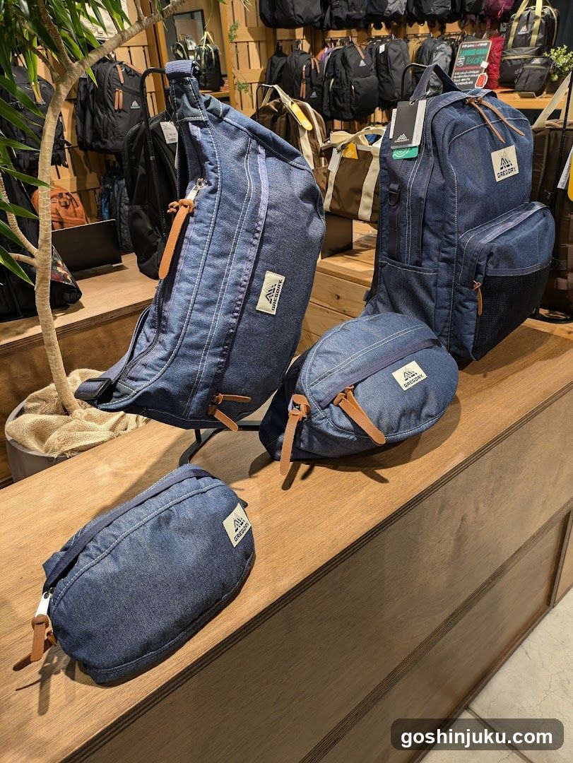 Denim Backpack Display