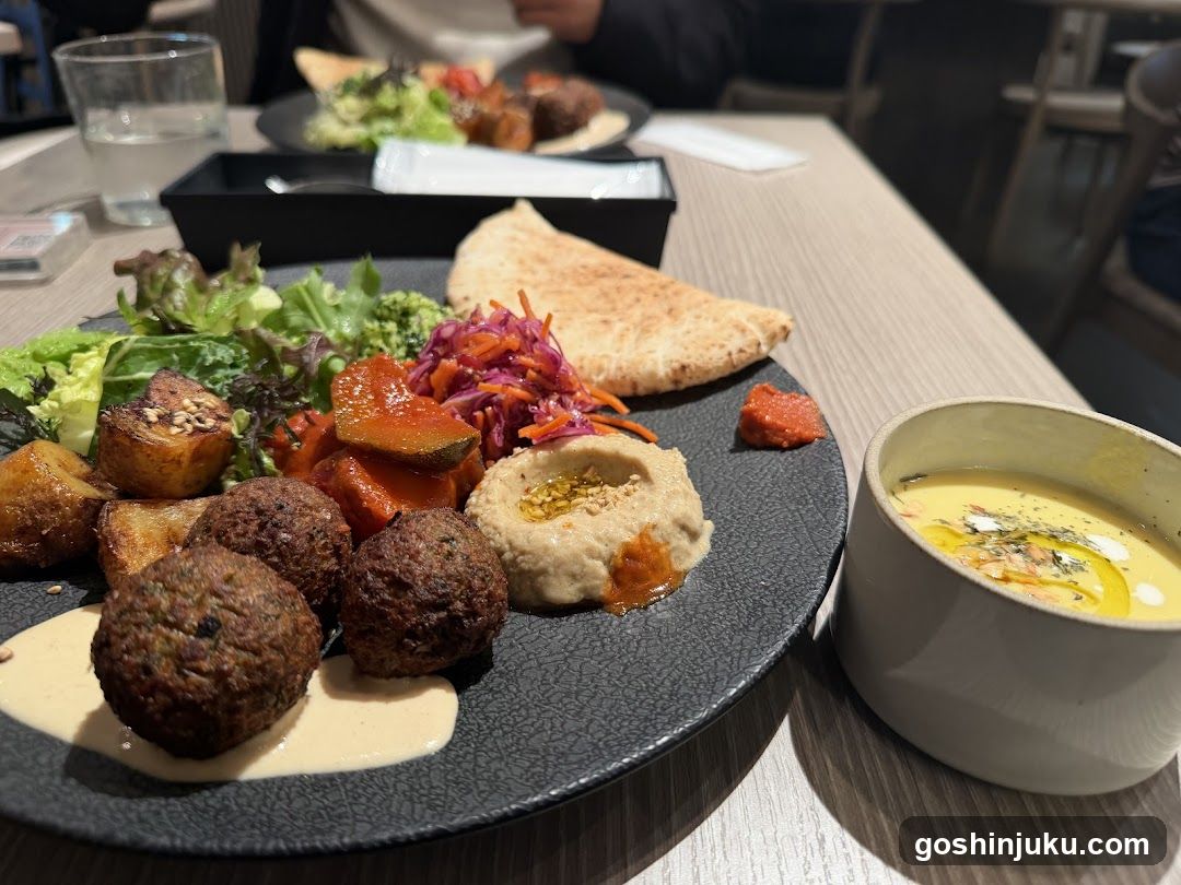 Mediterranean Platter with Hummus and Soup