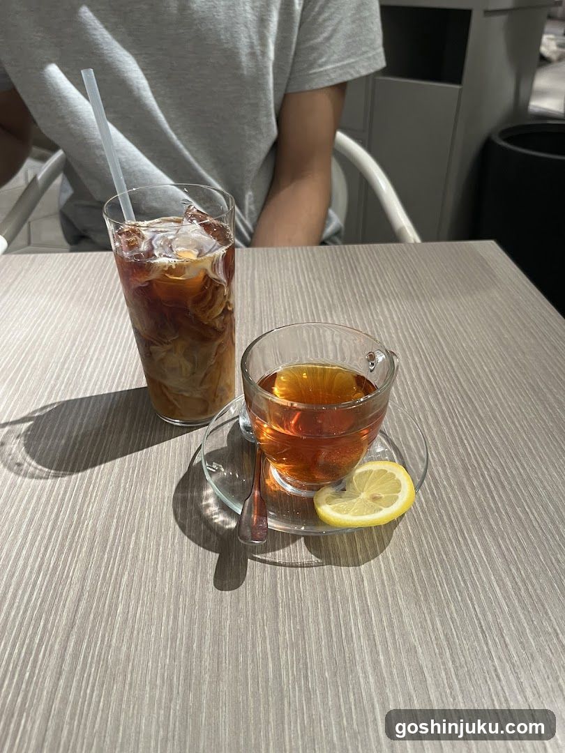Beverages on a table