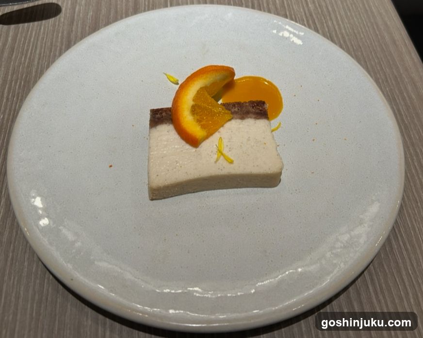 Dessert with Orange Garnish
