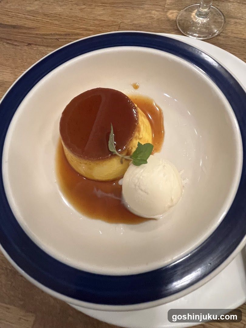 Caramel Custard with Ice Cream