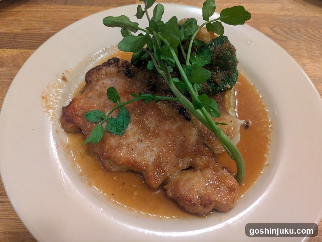 Pork Chop with Sauce and Greens