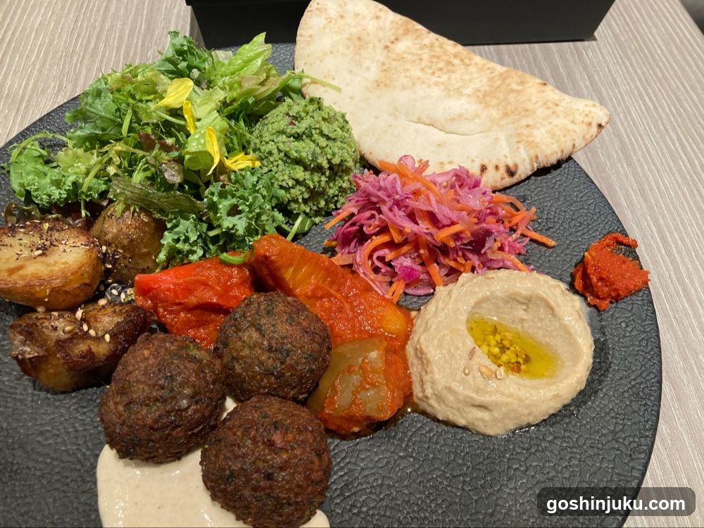 Mediterranean Platter with Hummus and Falafel