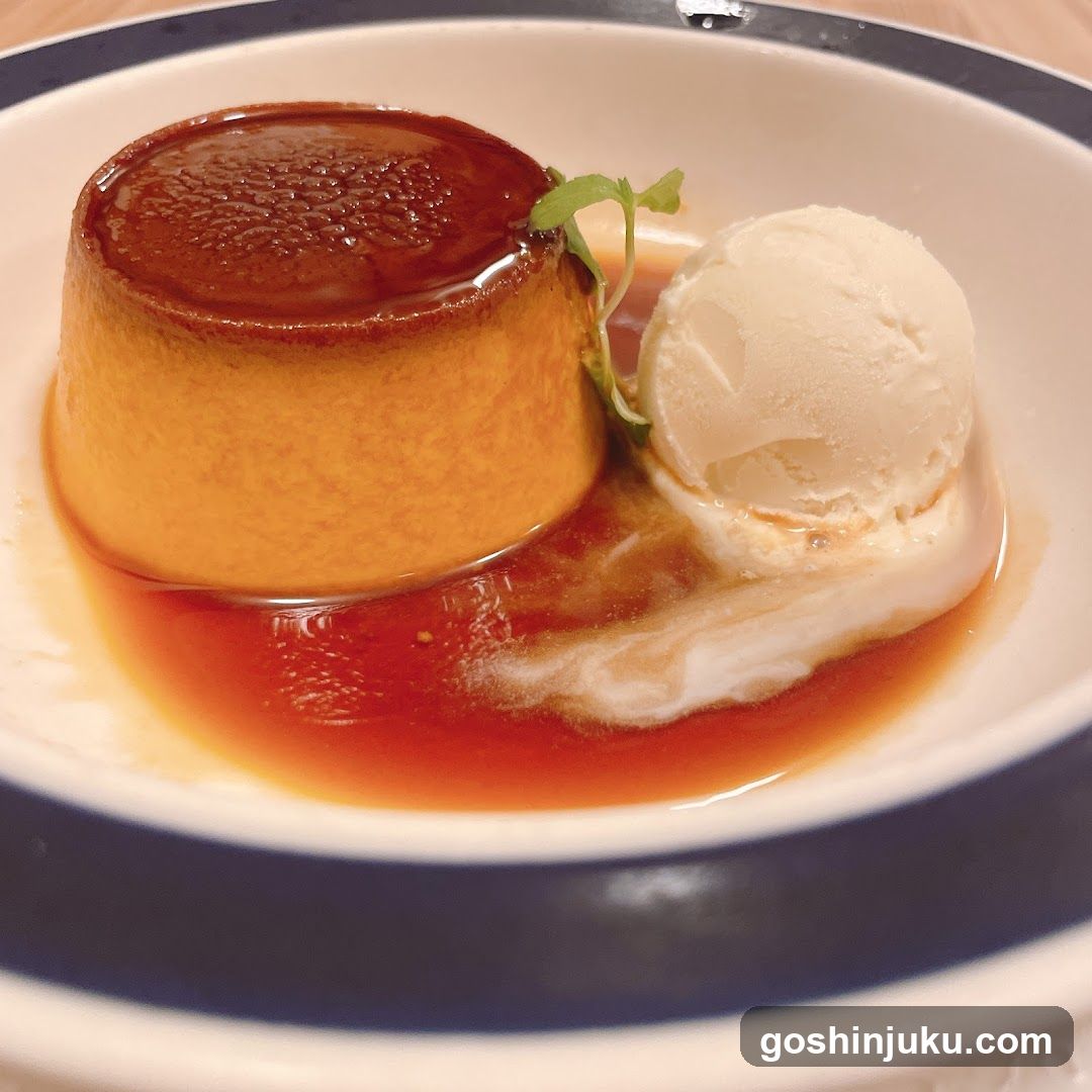 Caramel Custard with Ice Cream