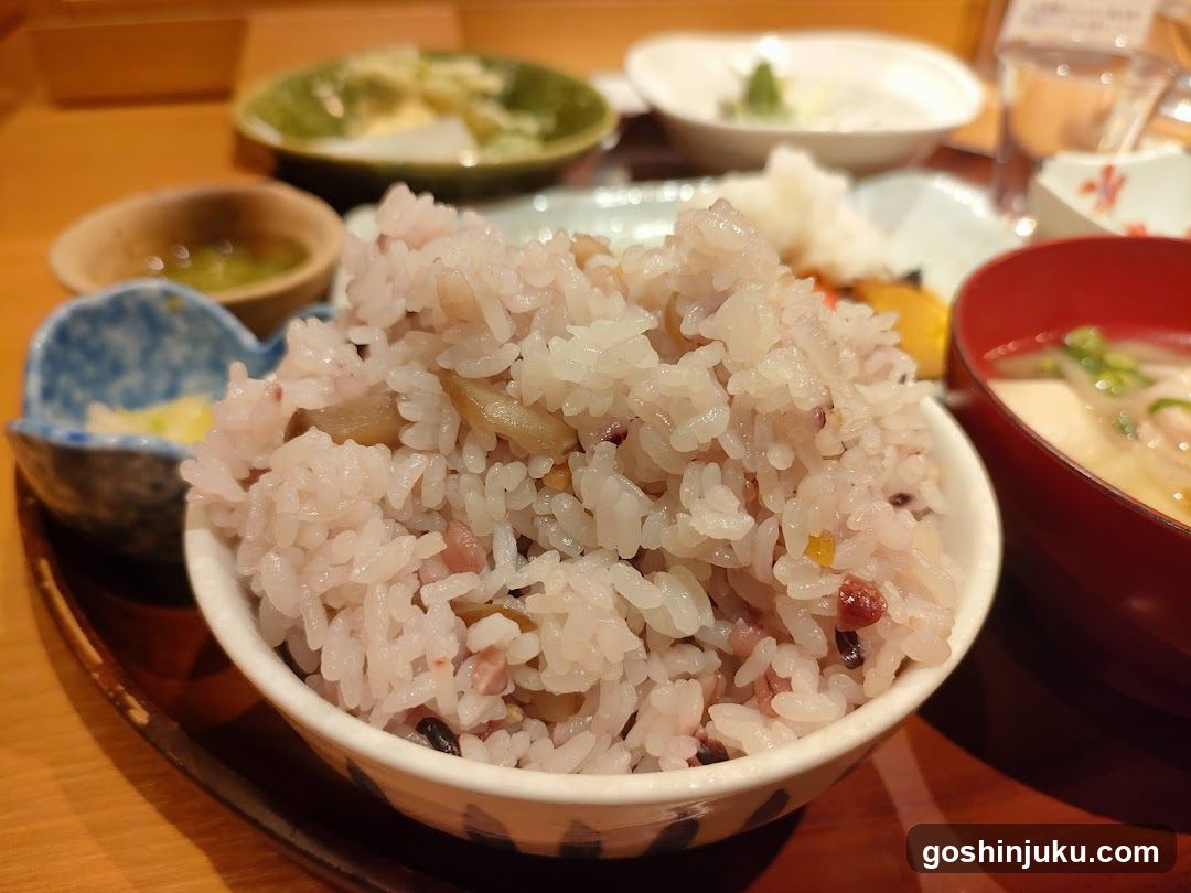 Japanese Meal with Rice and Side Dishes