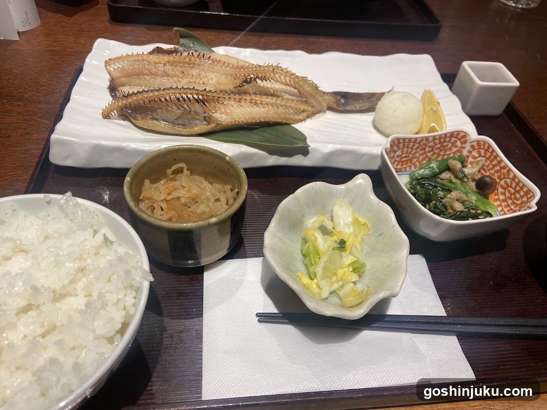 Japanese Meal with Grilled Fish