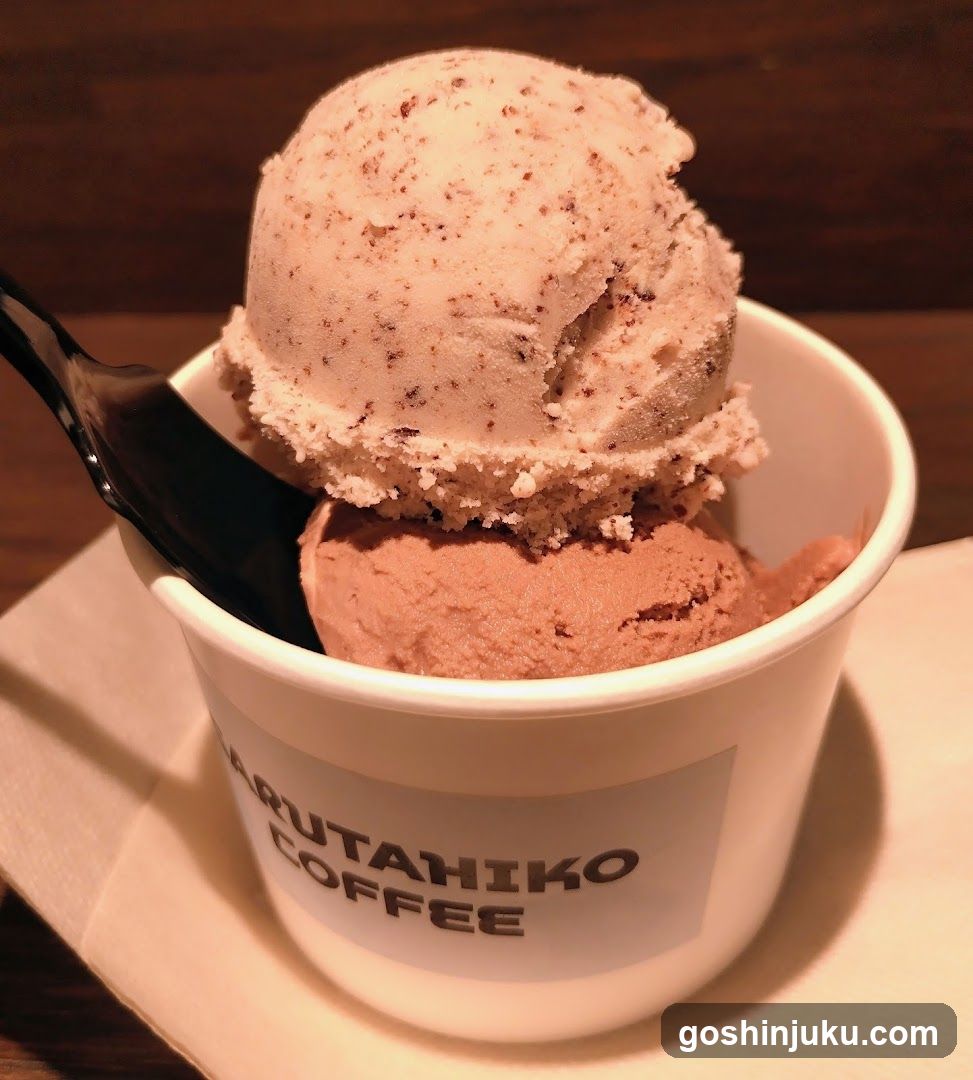 Ice cream cup with coffee flavor