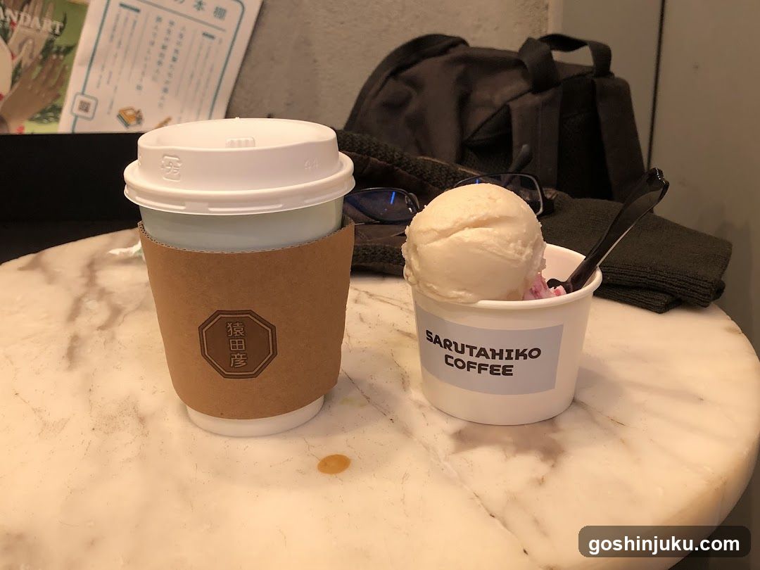Coffee and Ice Cream on Marble Table