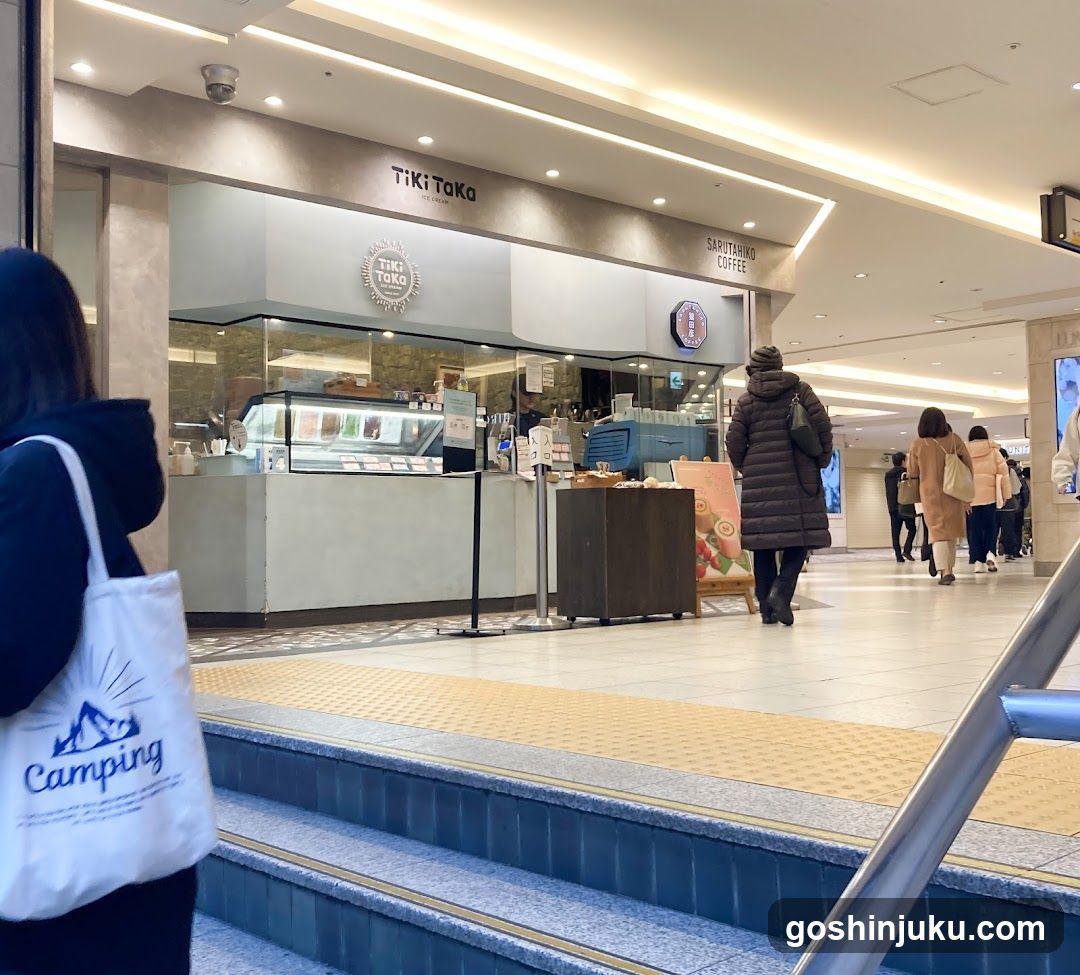 Shopping Mall Interior with Cafes and Shoppers