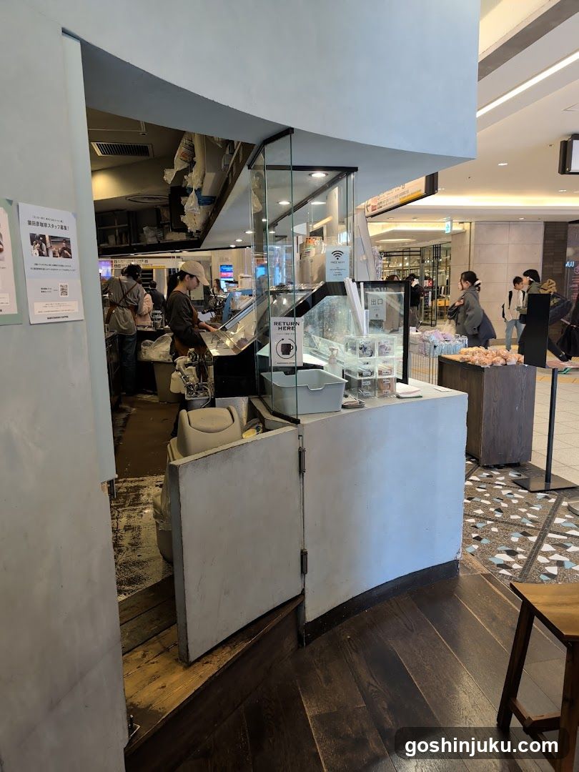 Food stall interior view