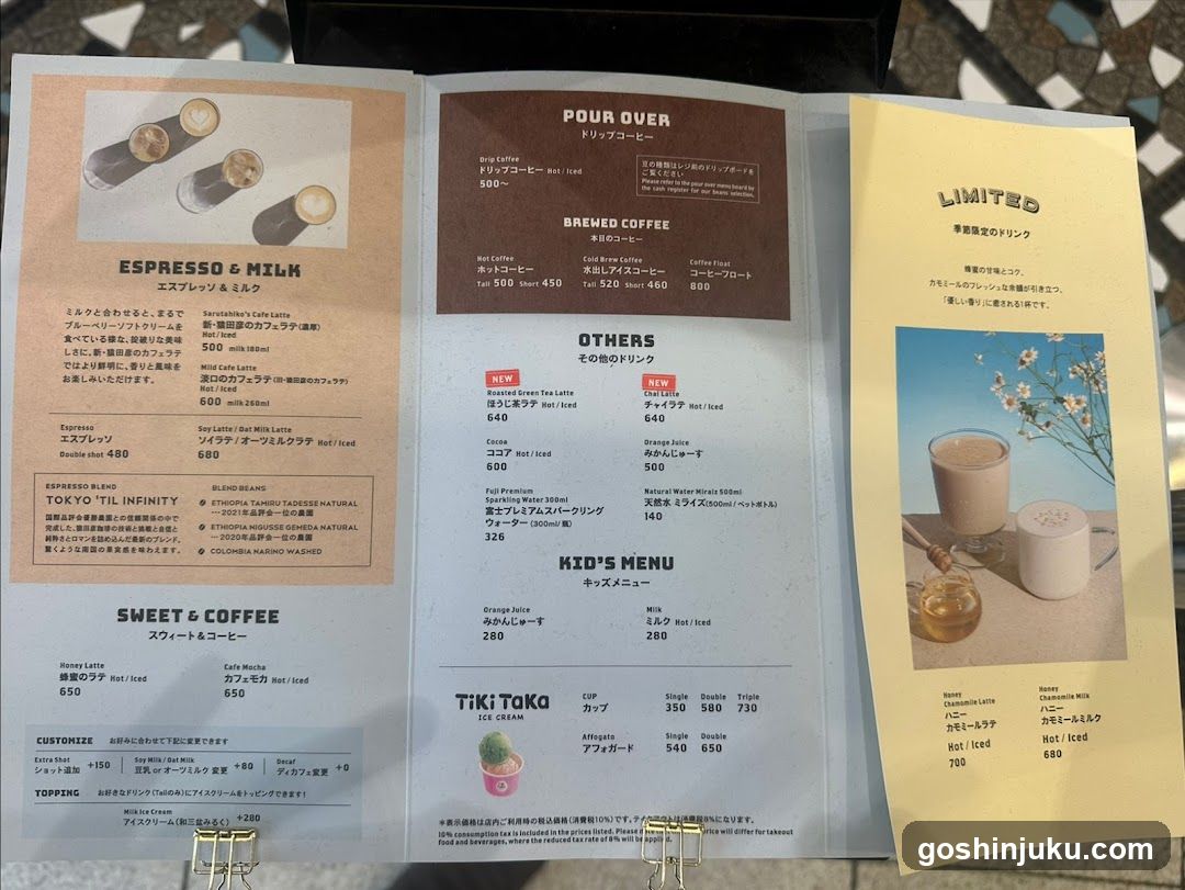 Coffee Menu Display