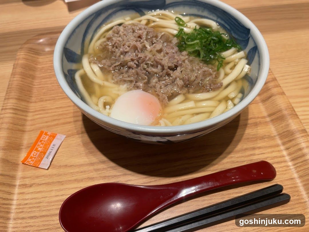 Bowl of Noodles with Egg and Meat