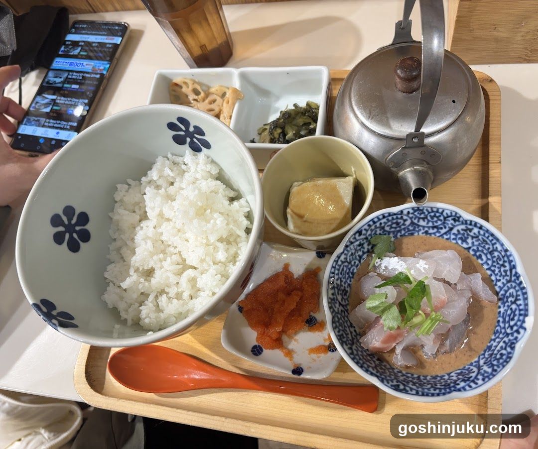 Bento Meal with Rice and Sashimi