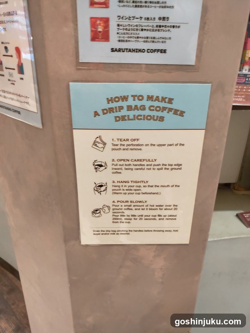 Drip Bag Coffee Instructions