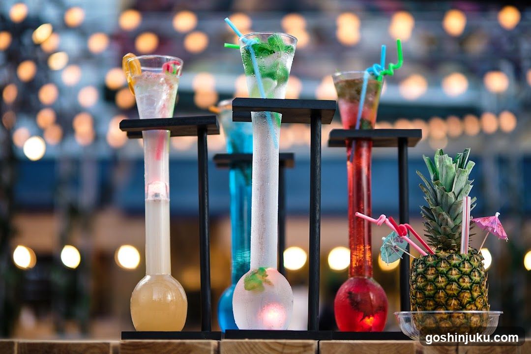 Colorful Lab-Style Cocktails on Display