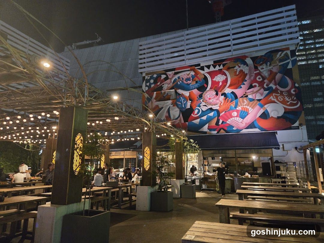 Outdoor Night Market Scene