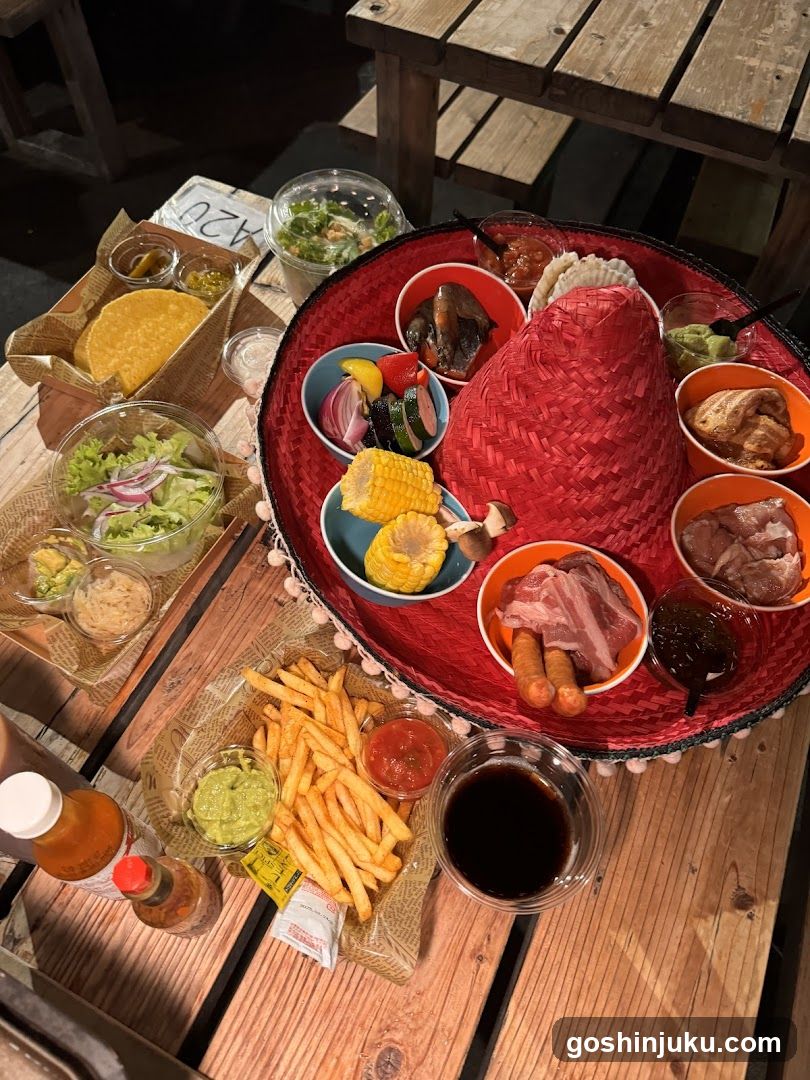 Food Spread on Wooden Table