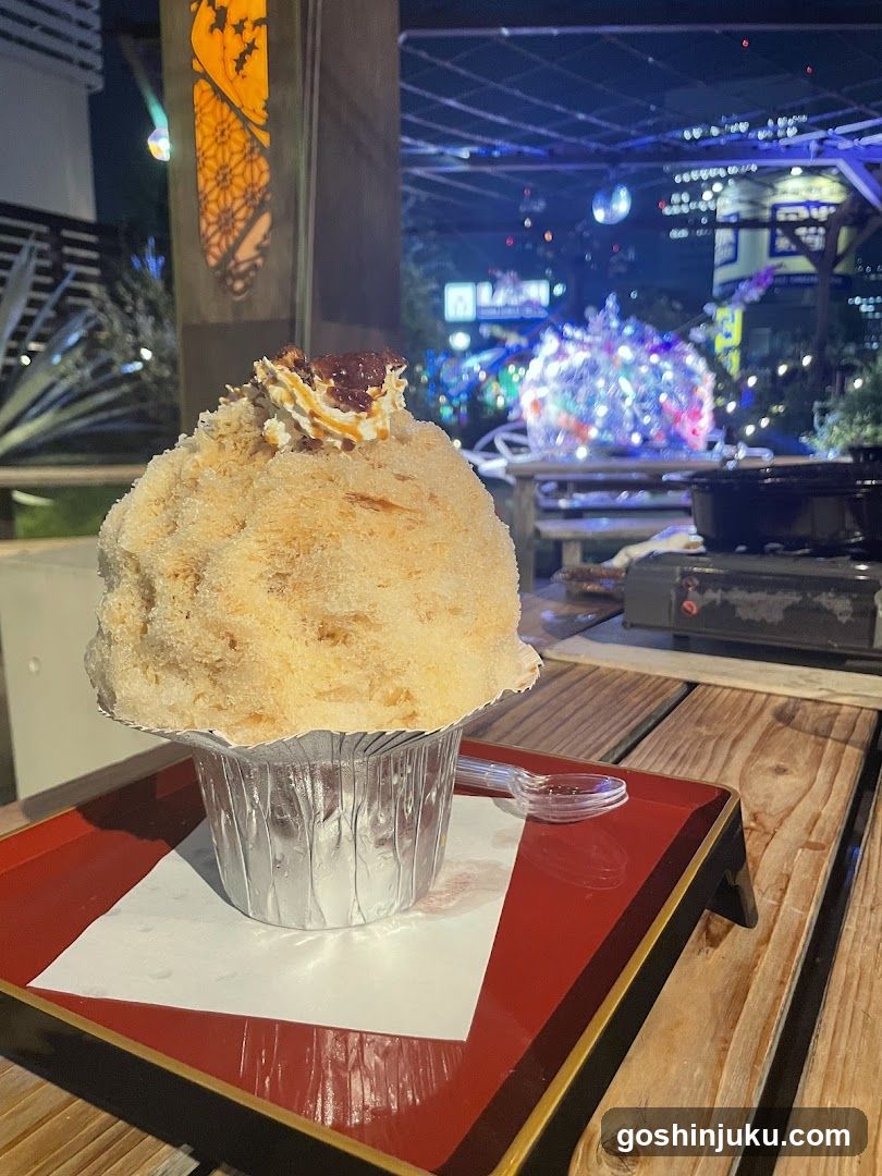 Snow Cone Dessert at Night
