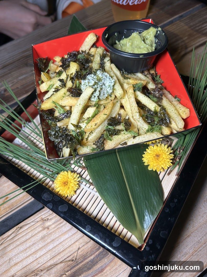 Loaded Fries with Guacamole and Dill Sauce