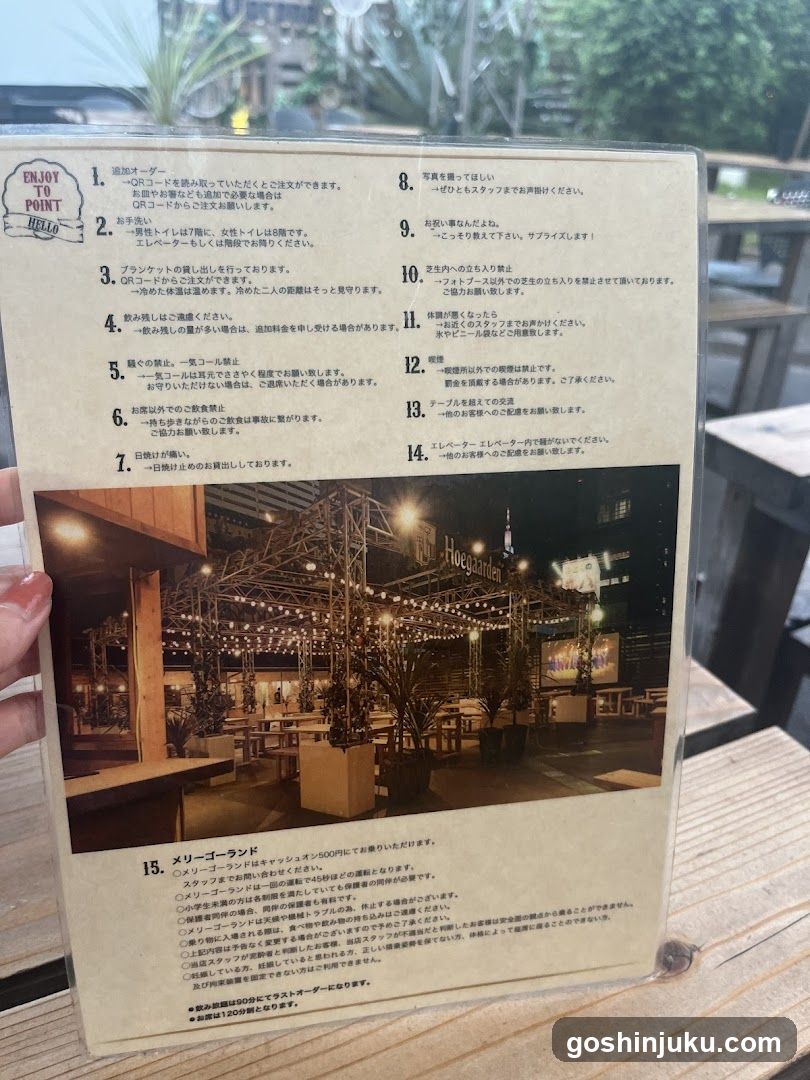 Restaurant Rules and Menu Board