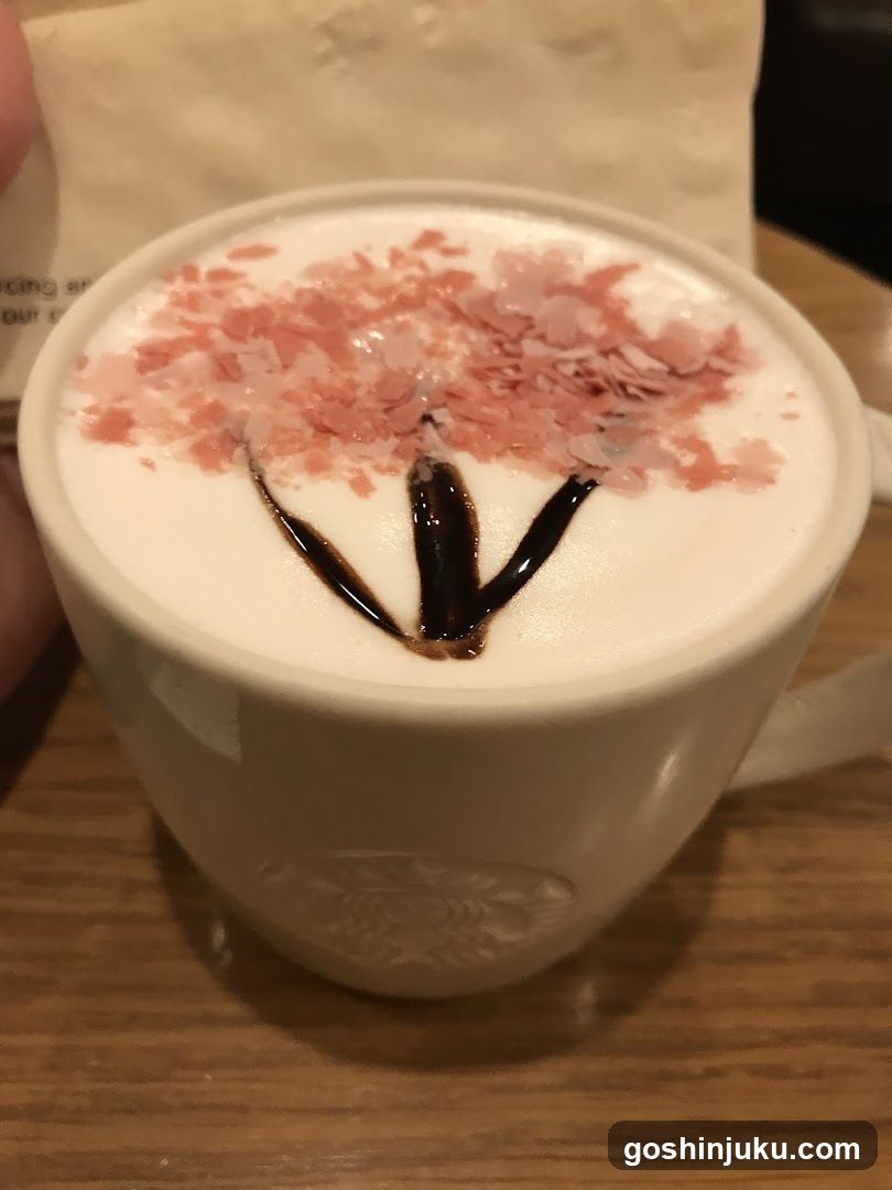 Latte with Pink Shavings and Chocolate Drizzle