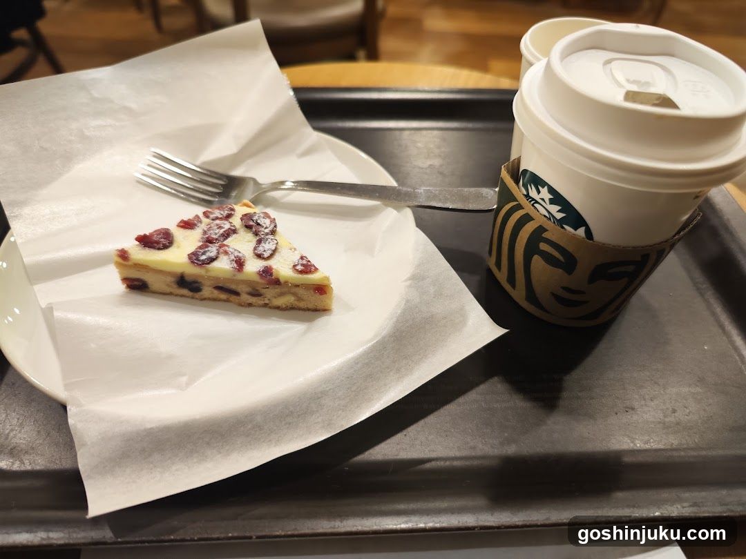 Starbucks Coffee and Cheesecake Slice