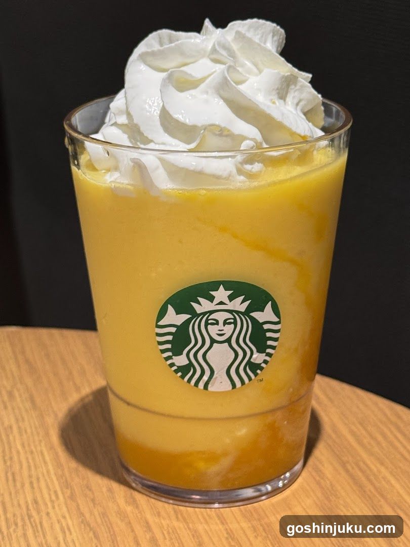 Starbucks Mango Smoothie with Whipped Cream