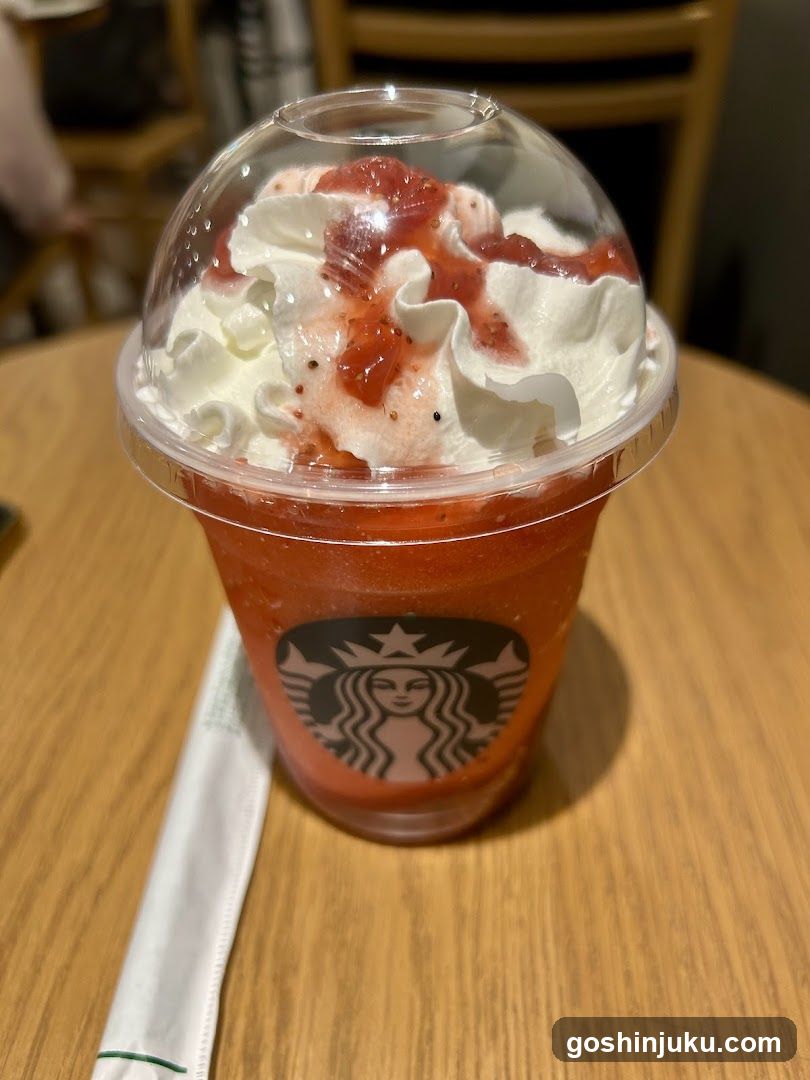 Starbucks Strawberry Frappuccino with Whipped Cream