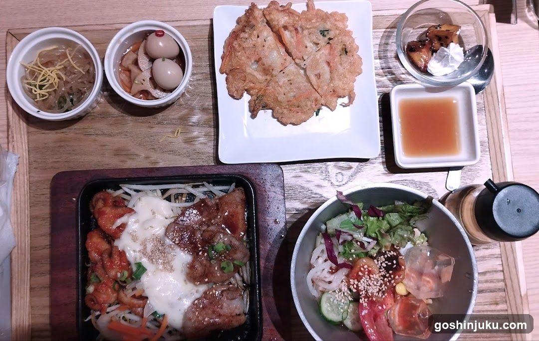 Korean-style meal spread