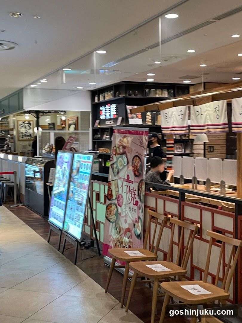 Food Court Interior with Seating and Displays