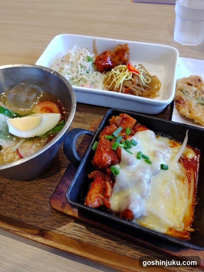 Korean-style meal spread
