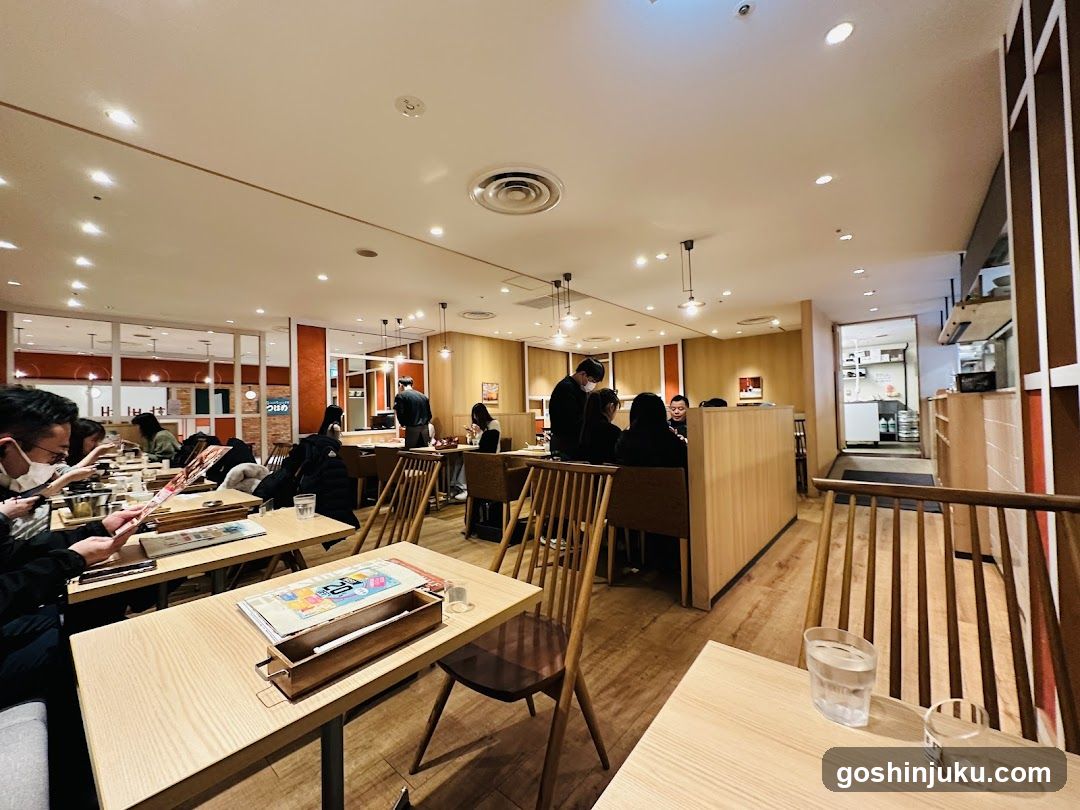 Restaurant Interior with Wooden Tables and Chairs