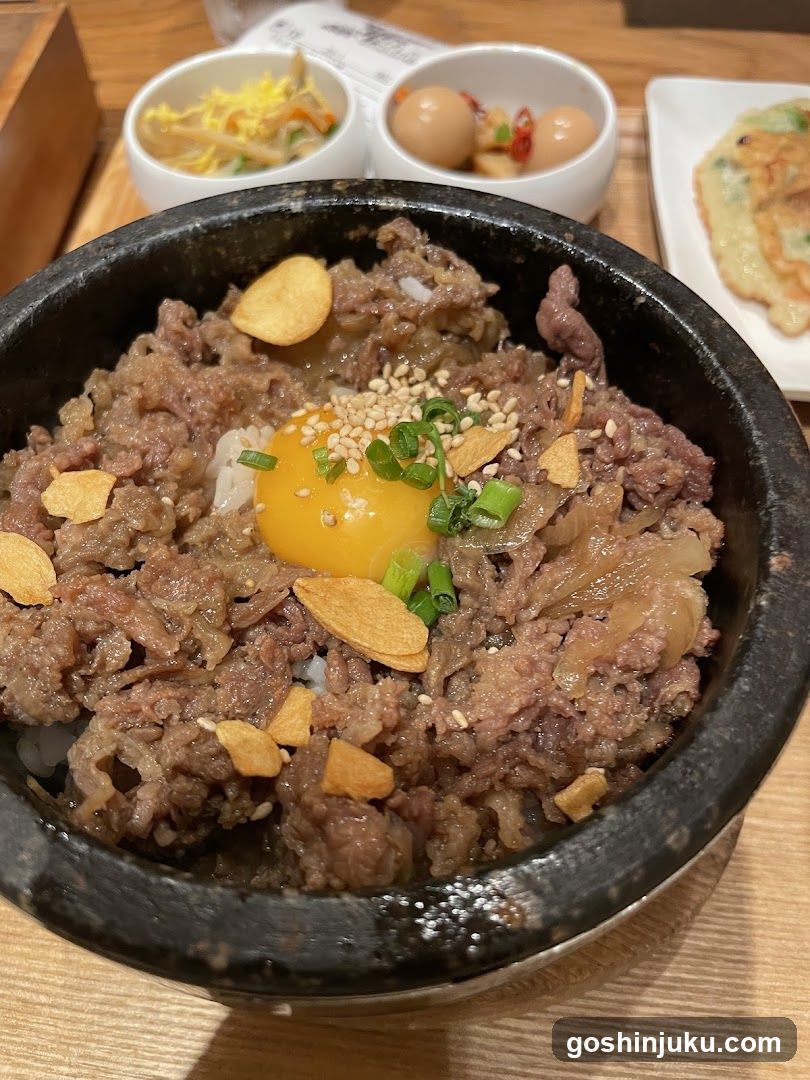 Bulgogi Bowl with Egg and Side Dishes