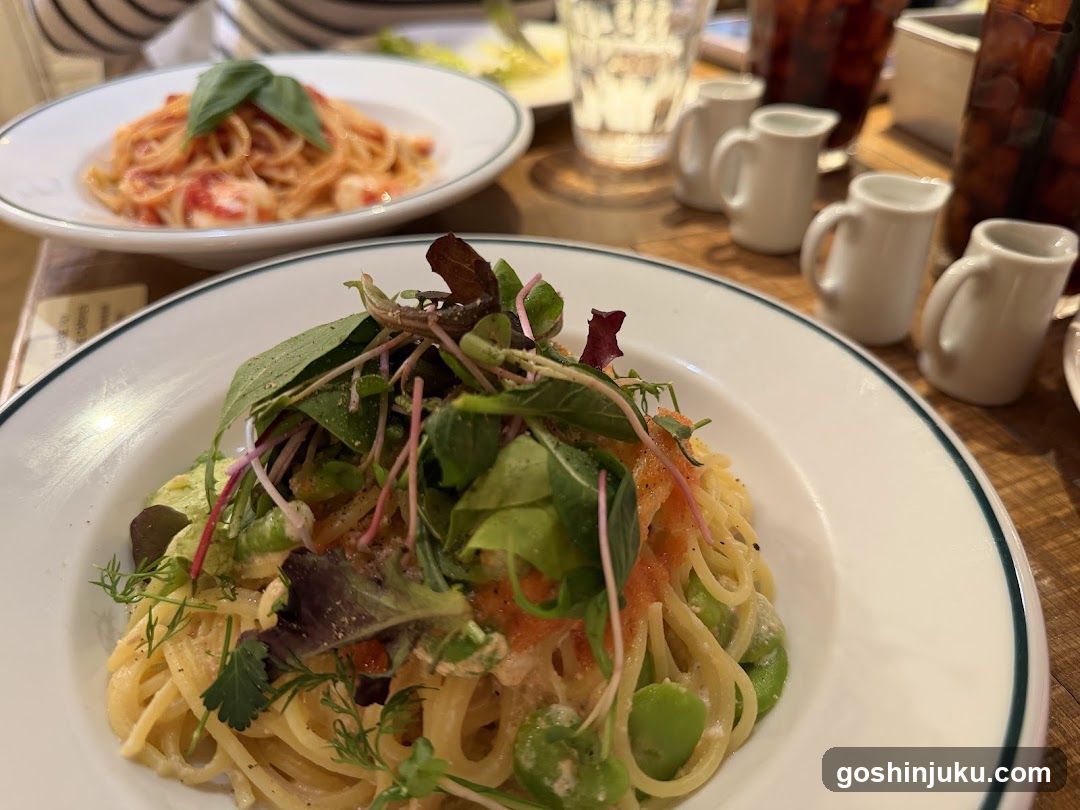 Pasta Dish with Greens and Shrimp