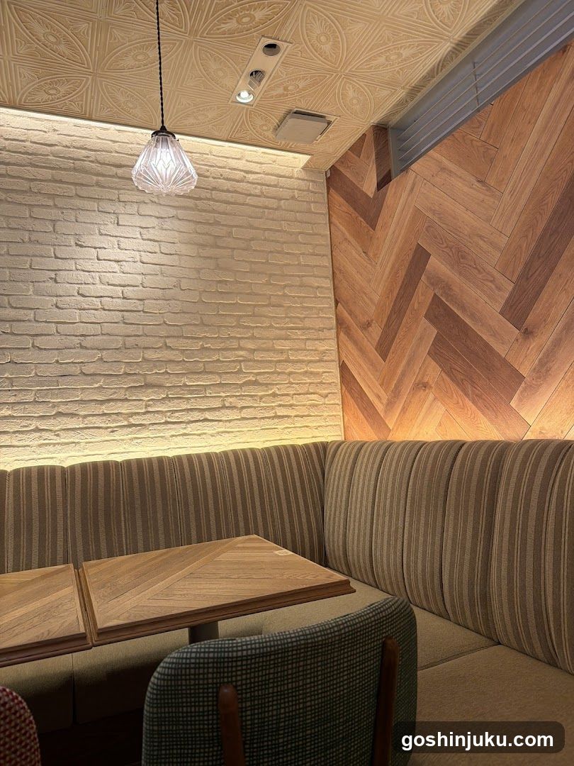 Interior of a cozy cafe or restaurant booth area