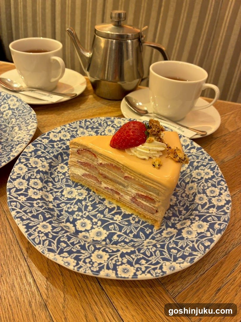 Strawberry Layer Cake with Tea