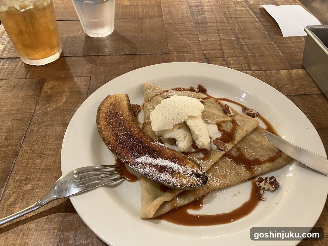 Banana Crepe with Ice Cream