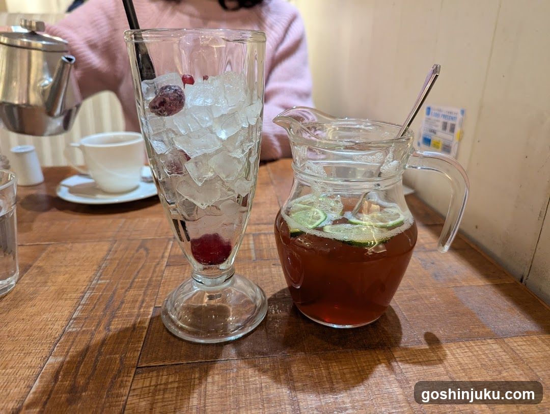 Beverages on a wooden table