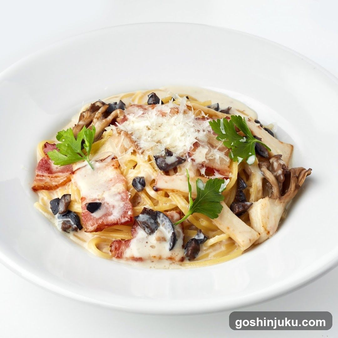 Creamy Mushroom and Bacon Pasta