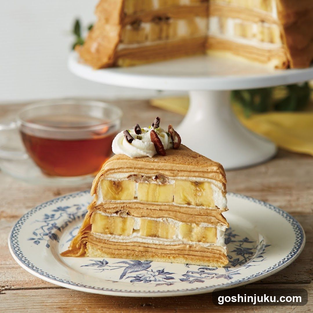 Banana Crepe Cake Slice