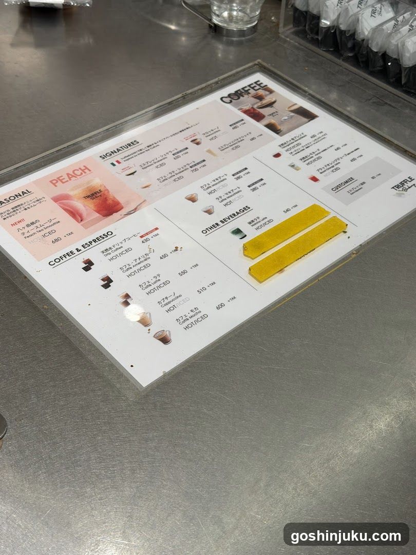 Coffee Shop Menu